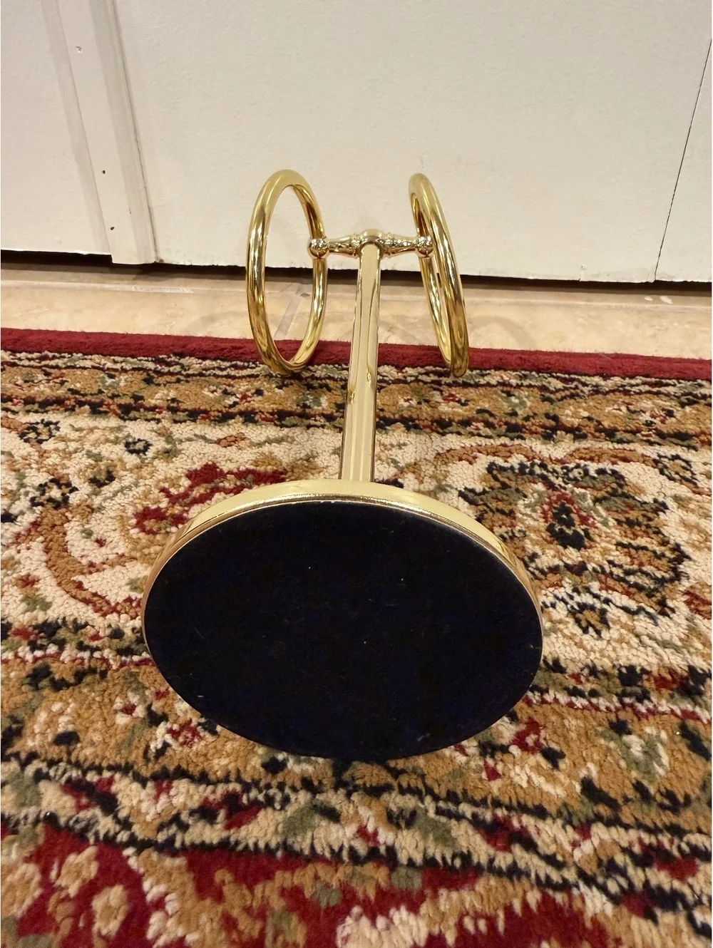 Vintage Style Brass Double Towel Ring Holder Stand